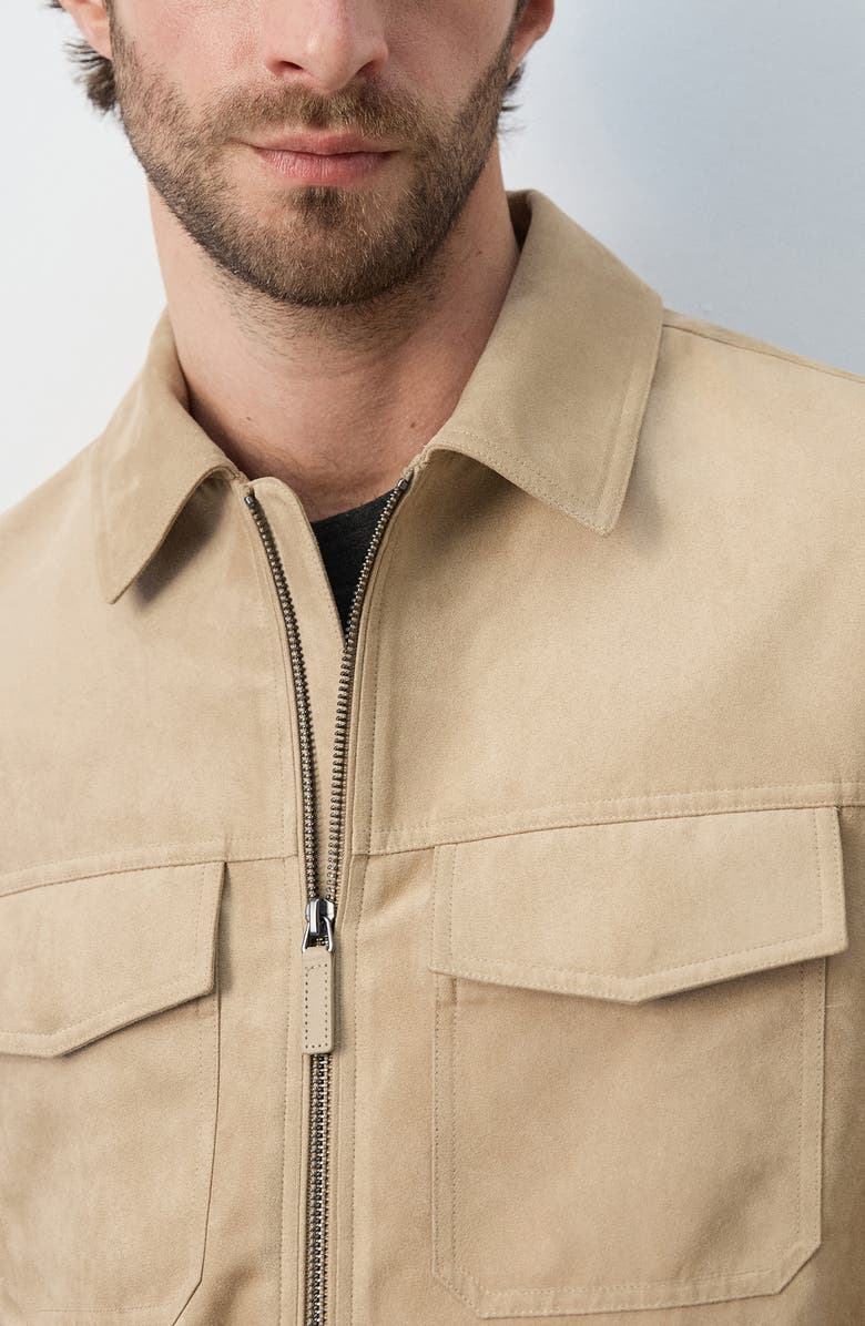 MANGO Faux Suede Jacket, Alternate, color, Beige