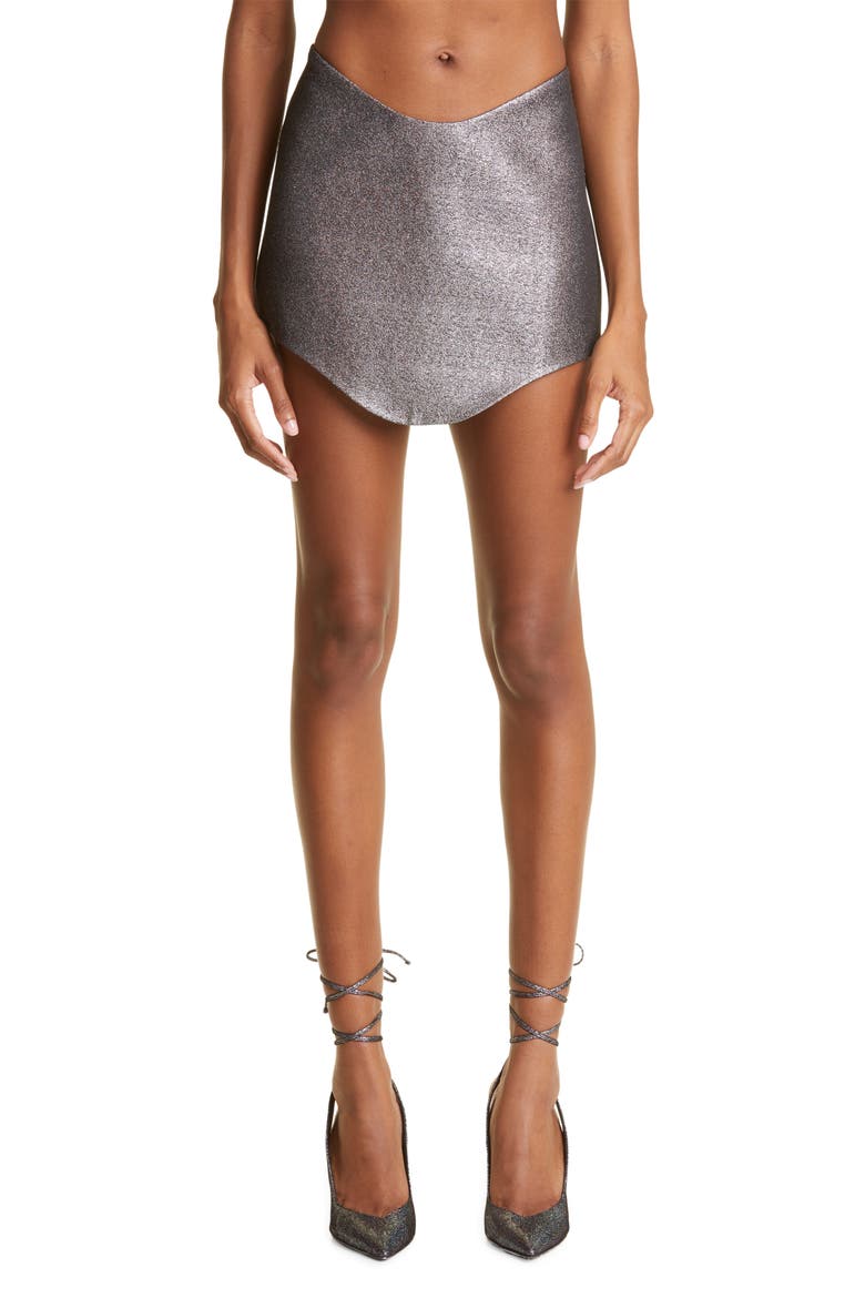 Wave Metallic Miniskirt, Main, color, SPACE GLITTER
