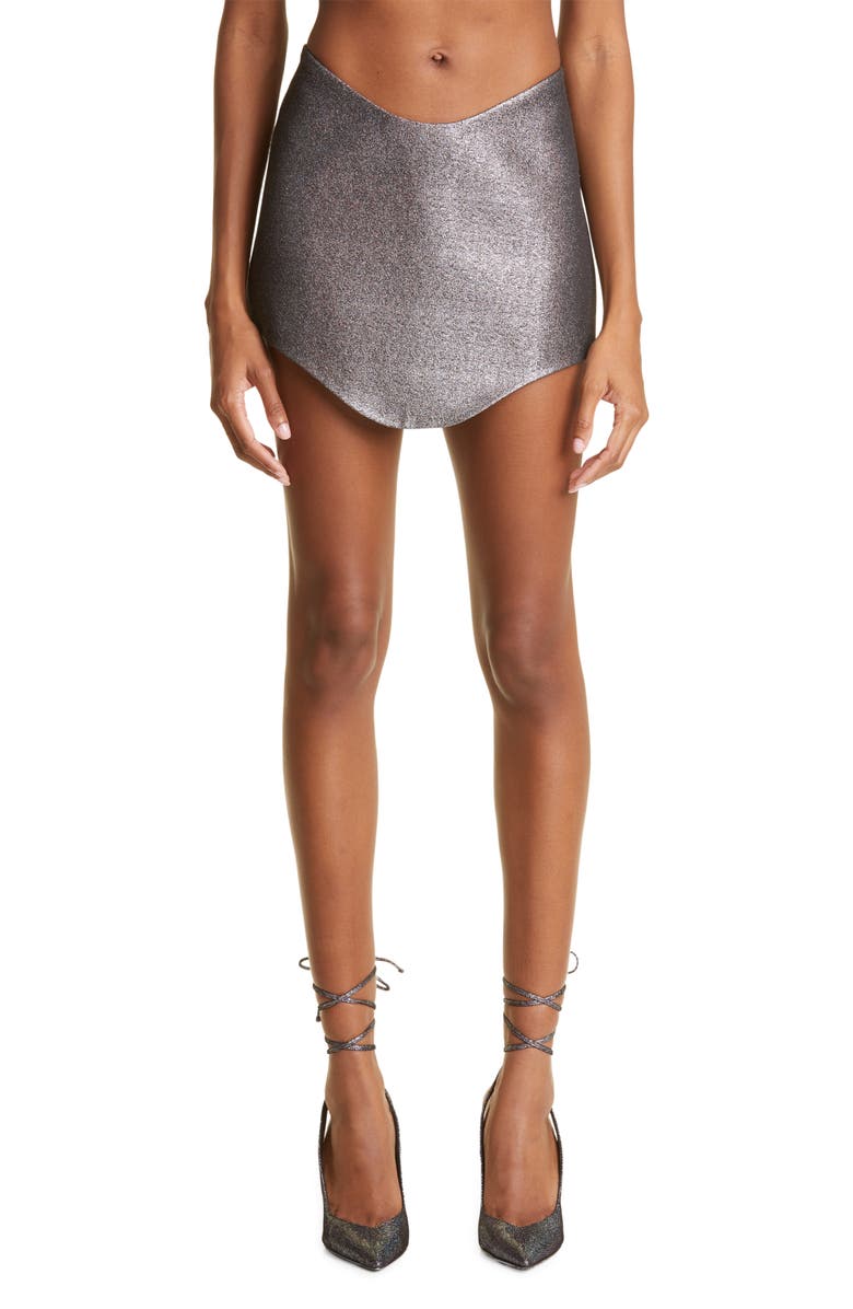 The Attico Wave Metallic Miniskirt, Main, color, 