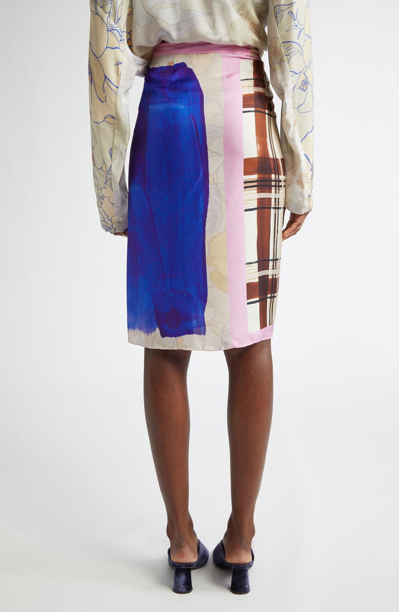 Dries Van Noten Scarfy Mixed Print Silk Wrap Skirt, Alternate, color,