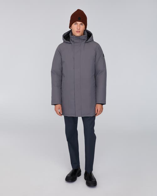 Quartz Co. Labrador | Hooded Down Winter Jacket In Steel Grey