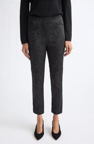 Veronica Beard Stila Floral Jacquard Ankle Pants