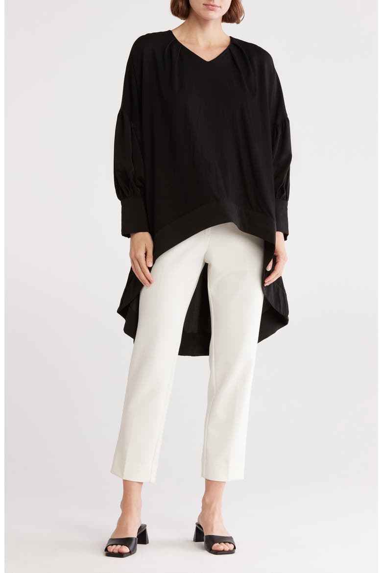 Oversize V-Neck Top, Main, color, BLACK