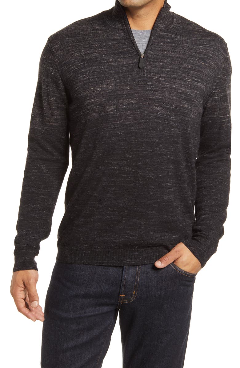 Bugatchi Merino Wool Blend Quarter Zip Sweater, Main, color,