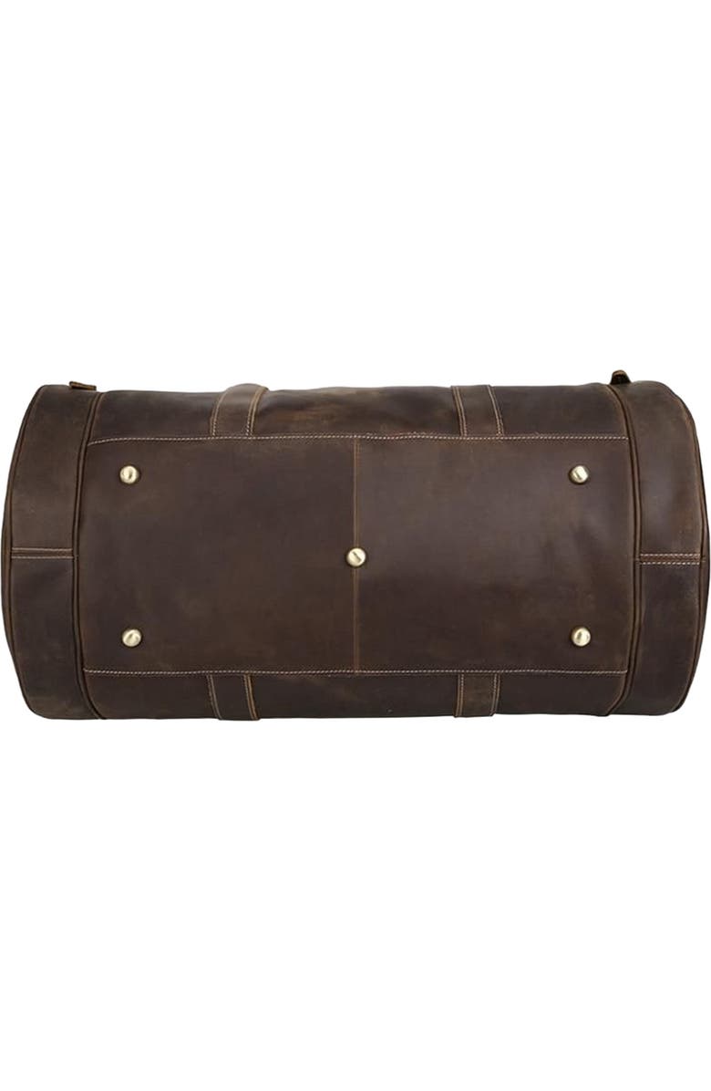STEEL HORSE LEATHER The Wainwright Weekender | Round Vintage Leather Weekender, Alternate, color, Dark Brown
