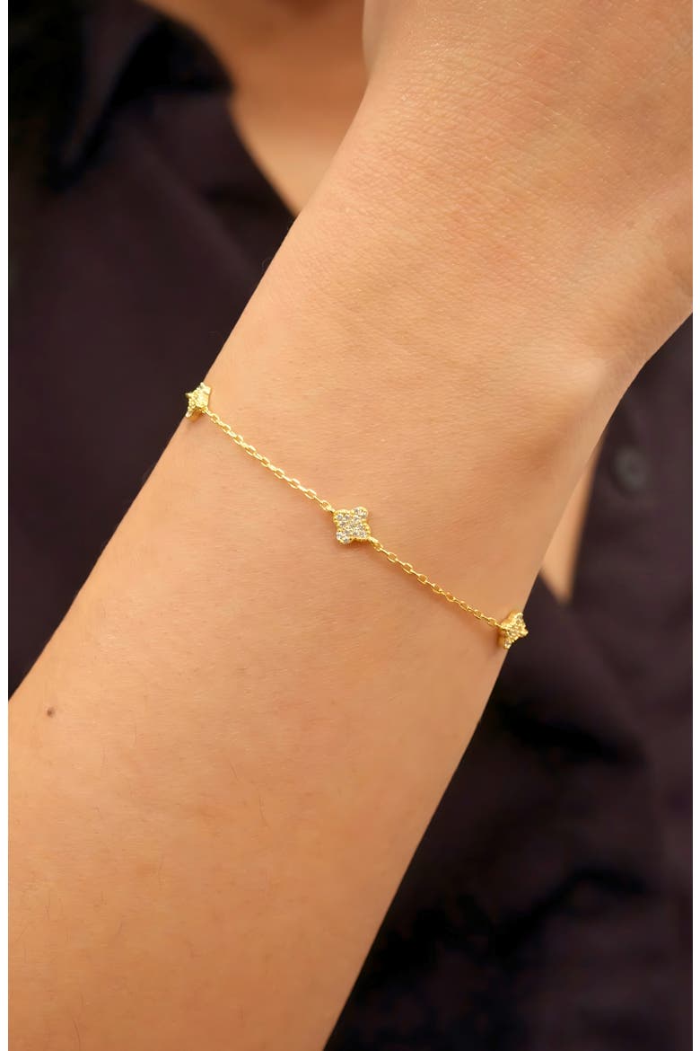 Clover Station Slider Bracelet, Alternate, color, GOLD