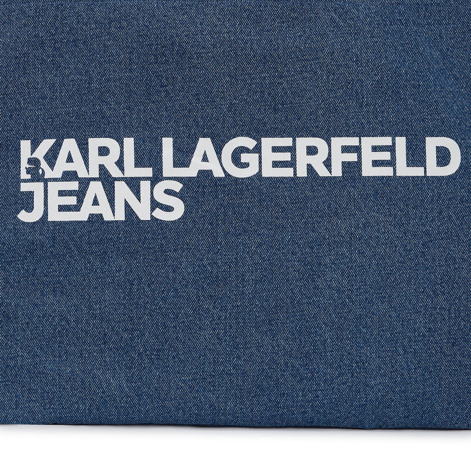 Denim Logo Shopper Tote, Alternate, color, Washed Mid Blue