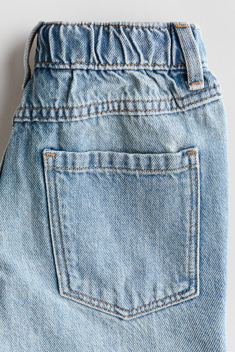 Embroidery-detail Denim Shorts, Alternate, color, Light denim blue/dinosaurs