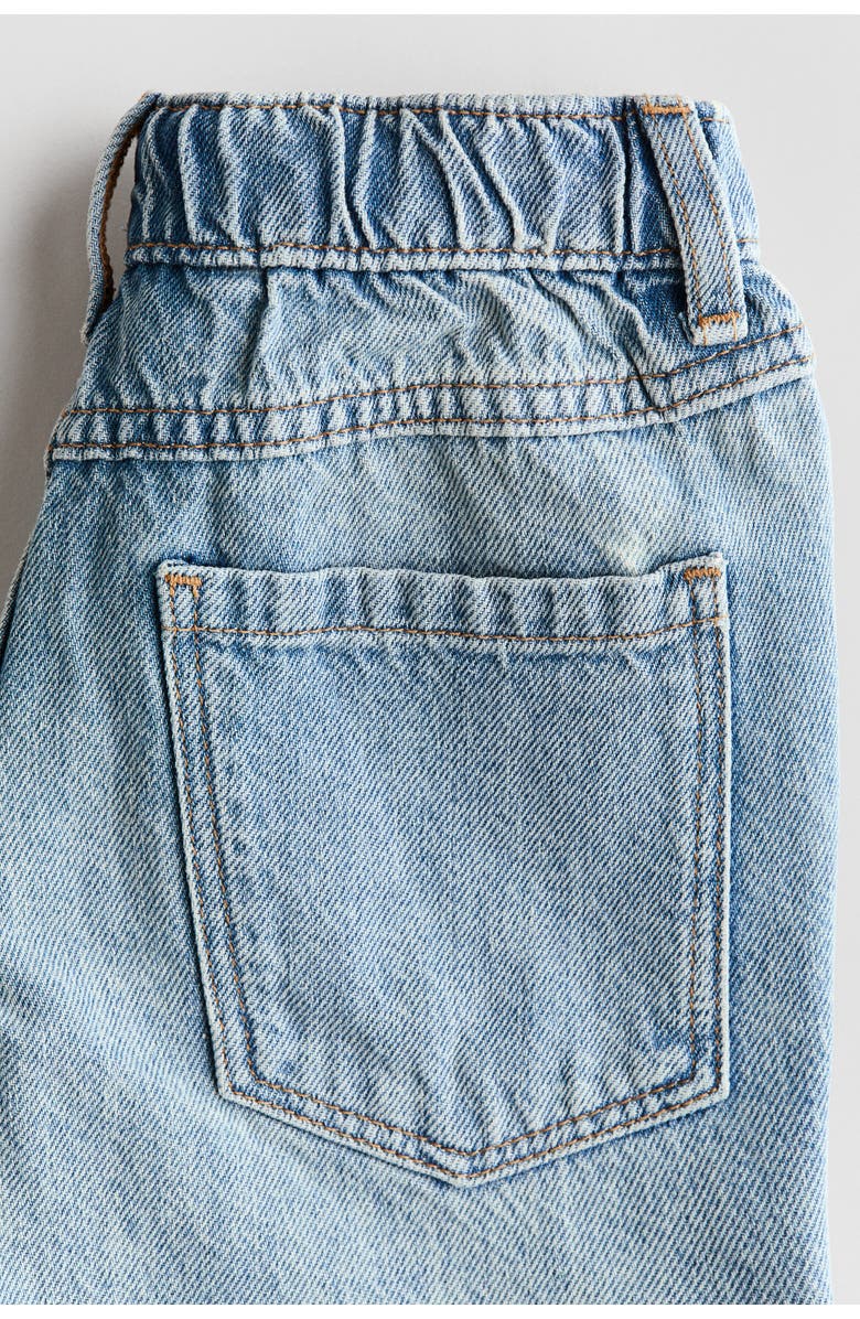 H&M Embroidery-detail Denim Shorts, Alternate, color, Light Denim Blue/Dinosaurs