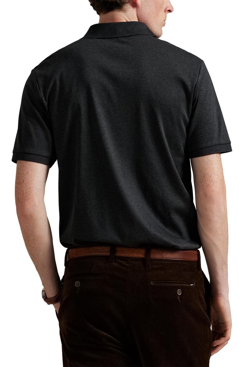 Polo Ralph Lauren Classic Fit Solid Green Cotton Jersey Polo, Alternate, color, Black Marl Heather