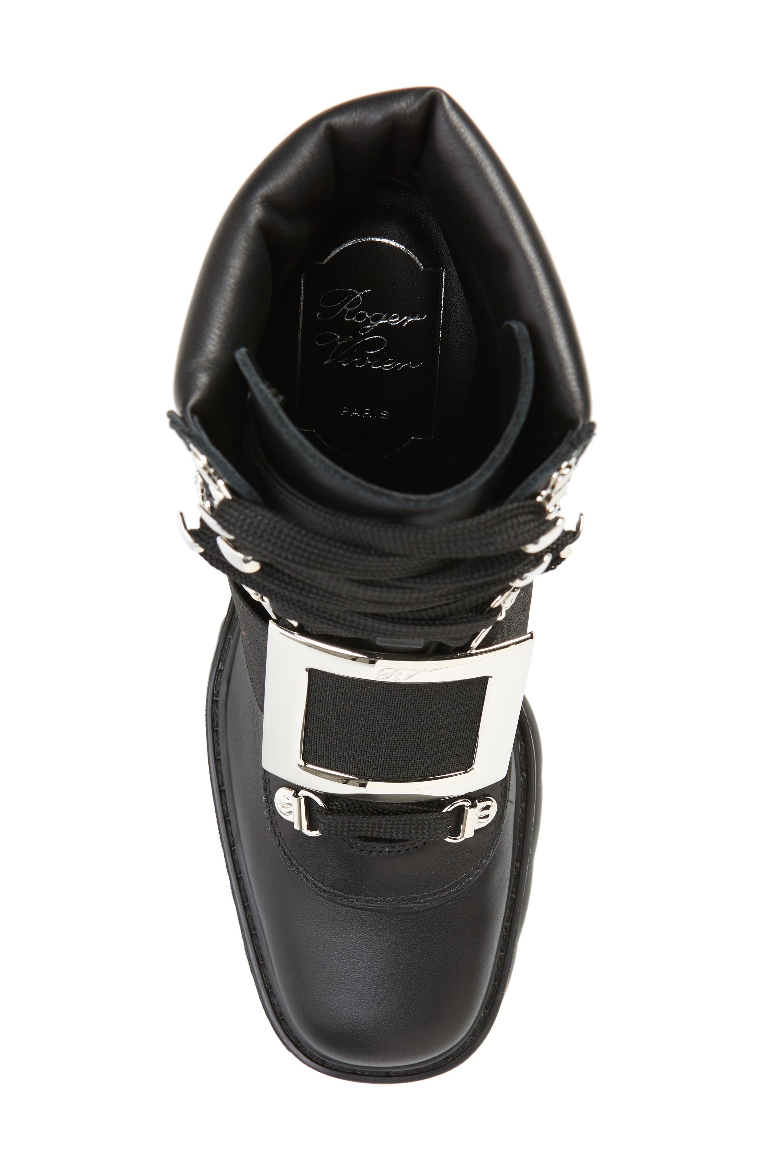 Roger Vivier Buckle Platform Hiking Boot, Alternate, color, 