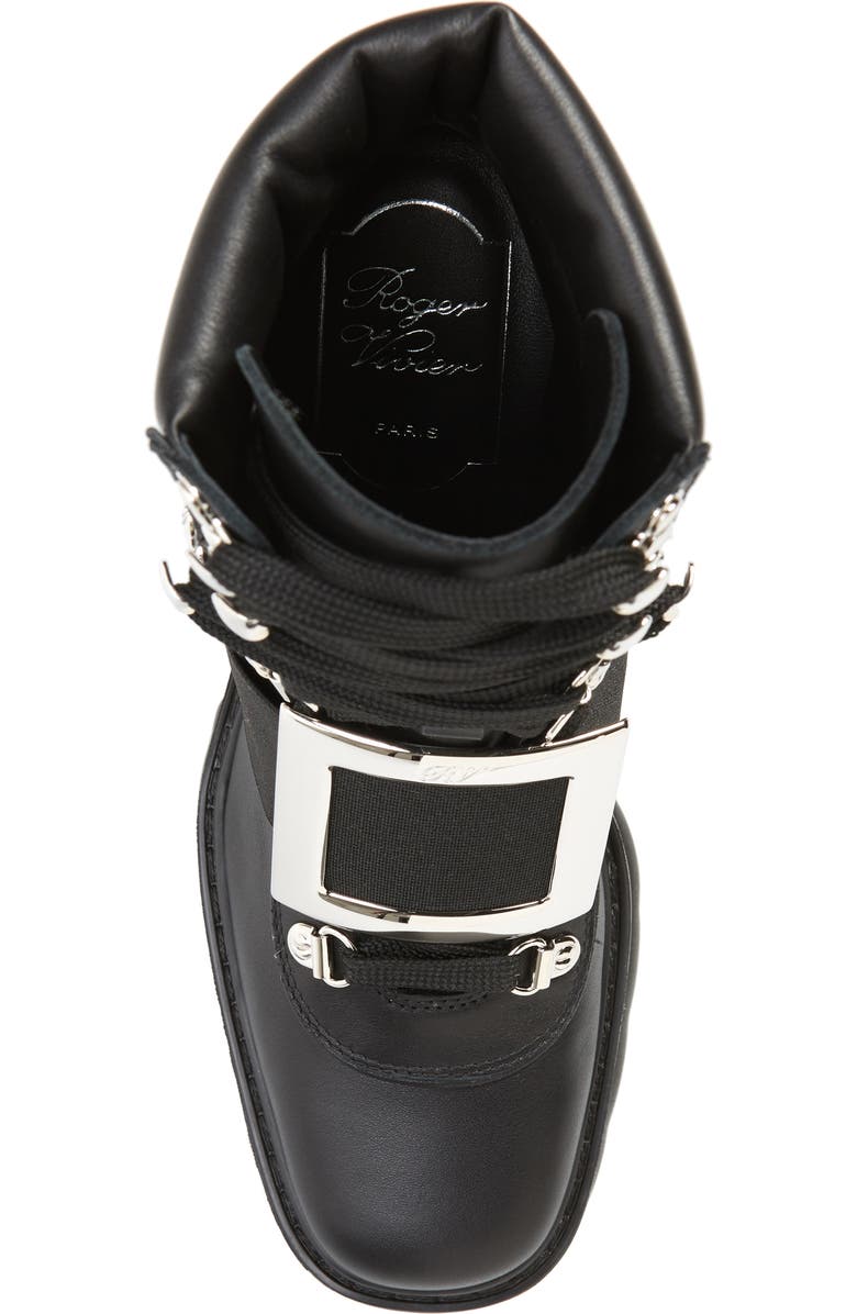 Roger Vivier Buckle Platform Hiking Boot, Alternate, color,