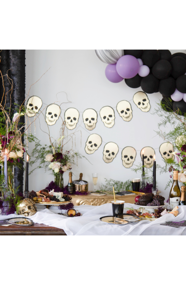 Jollity & Co. Gold Skull Plates, Alternate, color, Small Dessert Plates - 7"