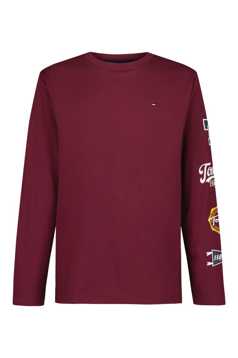 Kids' Collegiate Icon Graphic Long Sleeve T-Shirt, Main, color, ZINFANDEL