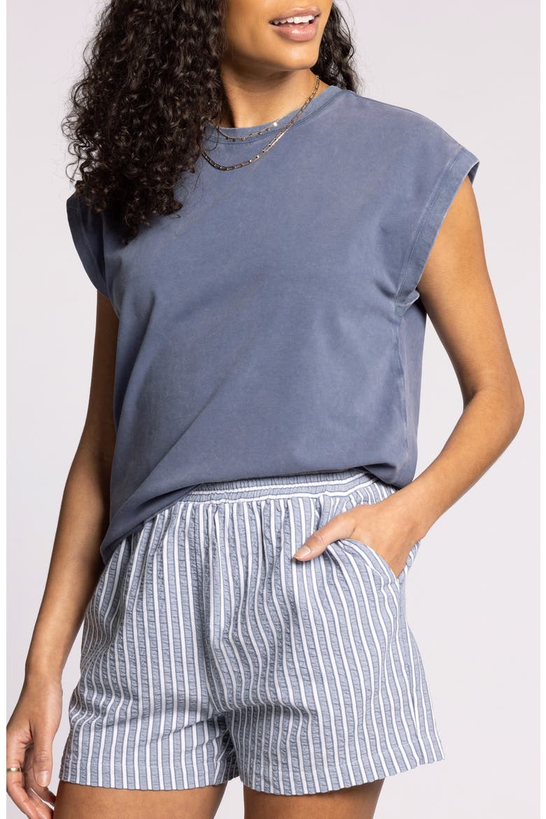 Juno Stretch Cotton Tank Top, Main, color, VINTAGE INDIGO