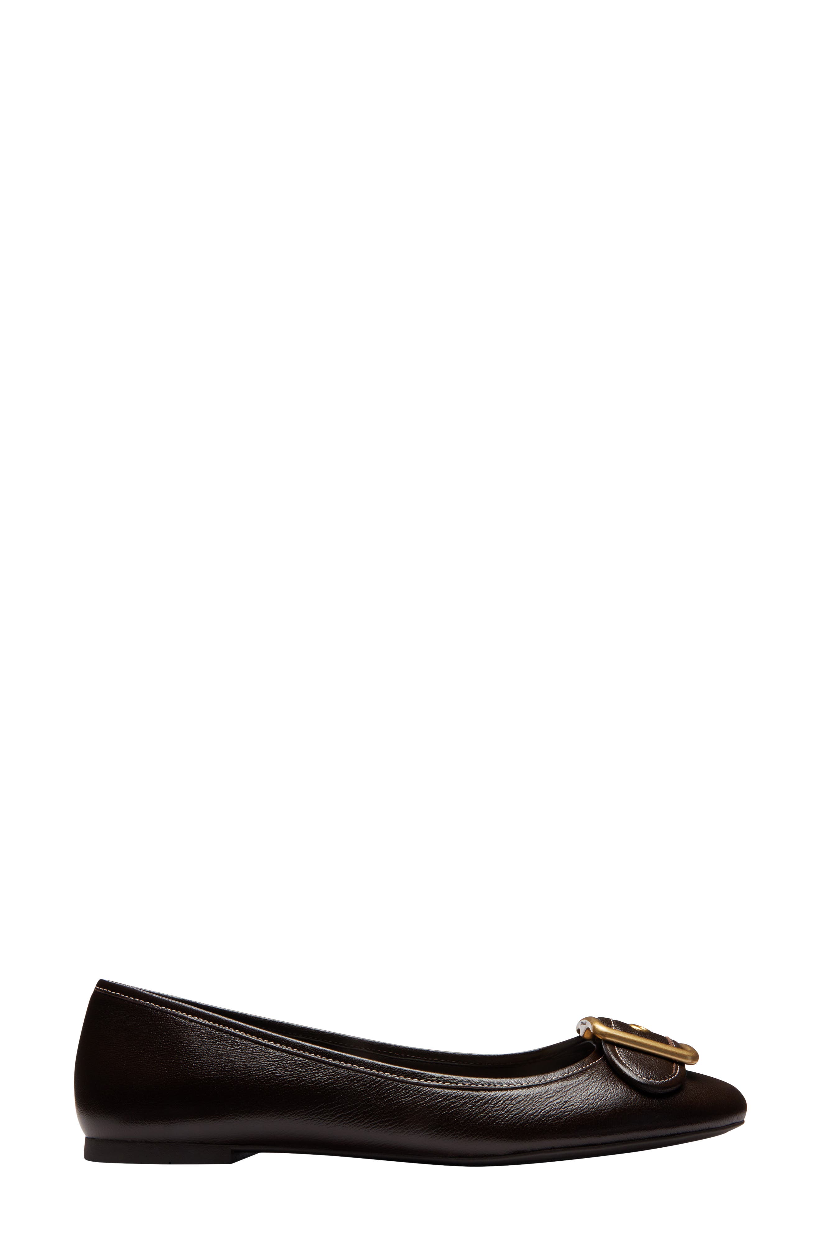 Margot Leather Ballet Flat, Alternate, color, CHOCOLATE