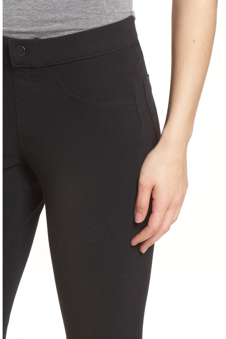 Selvedge Edge Denim Leggings, Alternate, color, BLACK