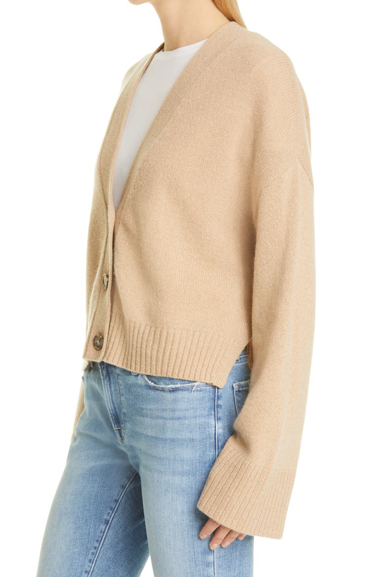 Cashmere Cardigan, Alternate, color, CARAMEL HEATHER