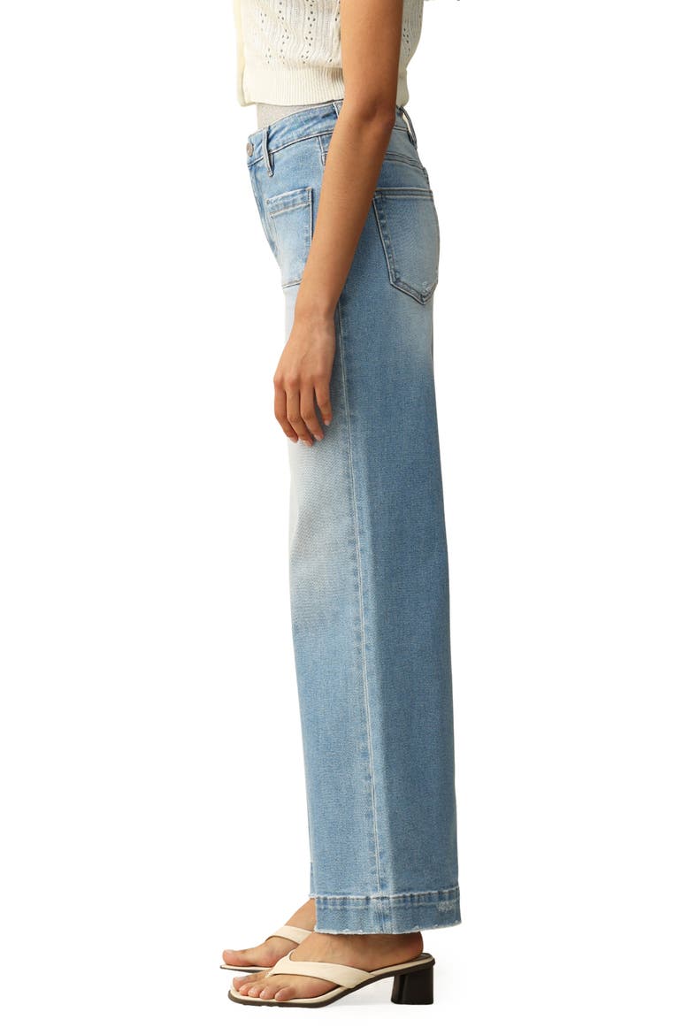 Patch Pocket High Waist Wide Leg Jeans, Alternate, color, LIGHT BLUE