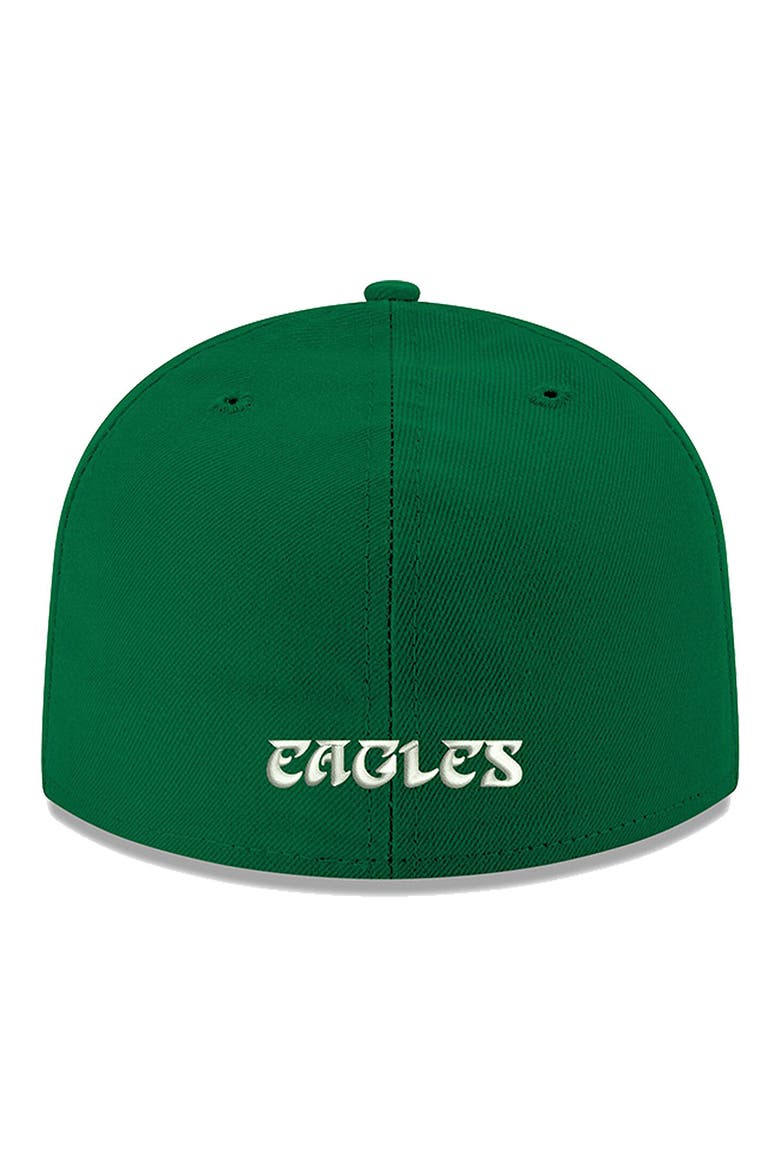 Men's New Era Kelly Green Philadelphia Eagles Omaha Throwback 59FIFTY Fitted Hat, Alternate, color, KELLY GREEN