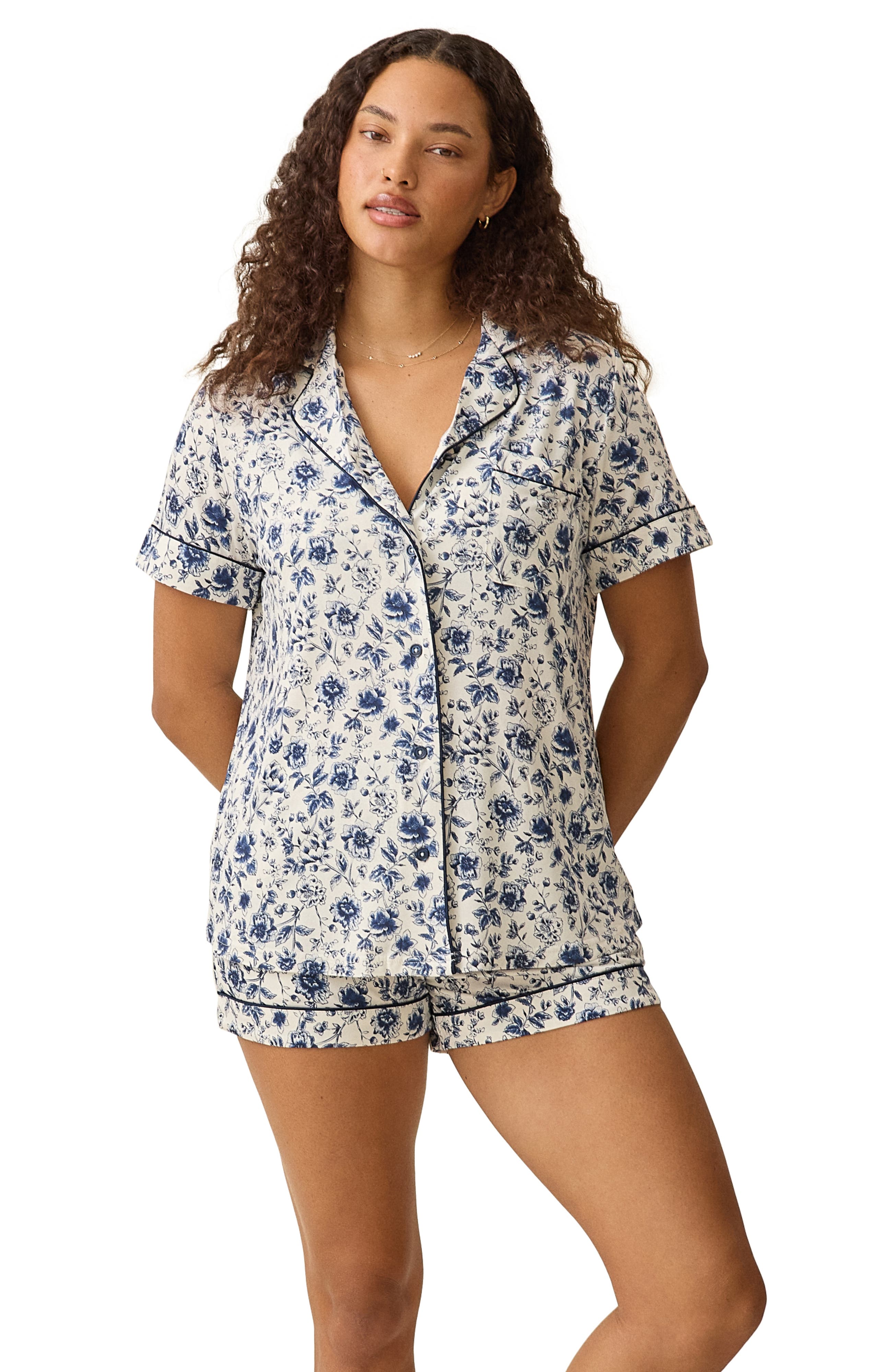 Navy Toile
