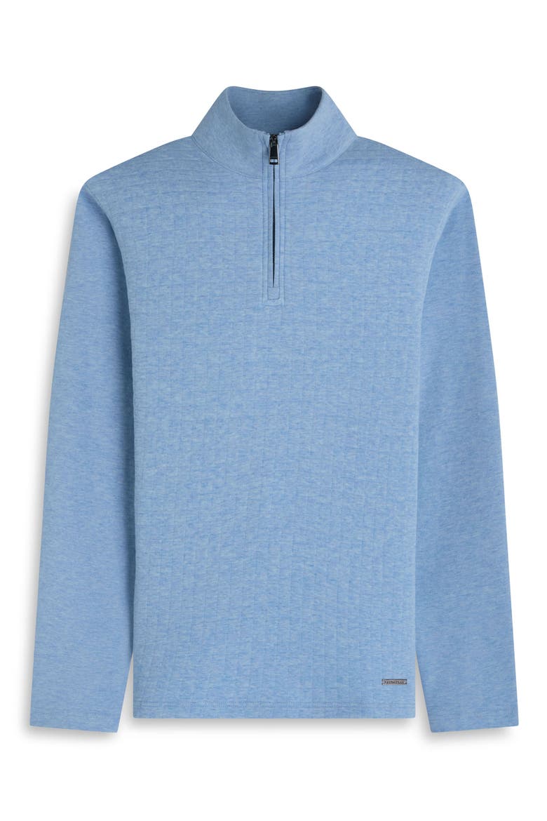 Waffle Quarter Zip Cotton Blend Pullover, Alternate, color, AIR BLUE