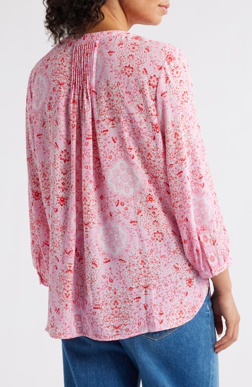 Nydj Pintuck Blouse In Pink
