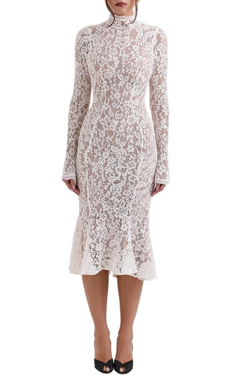 Sophia Long Sleeve Lace Midi Dress