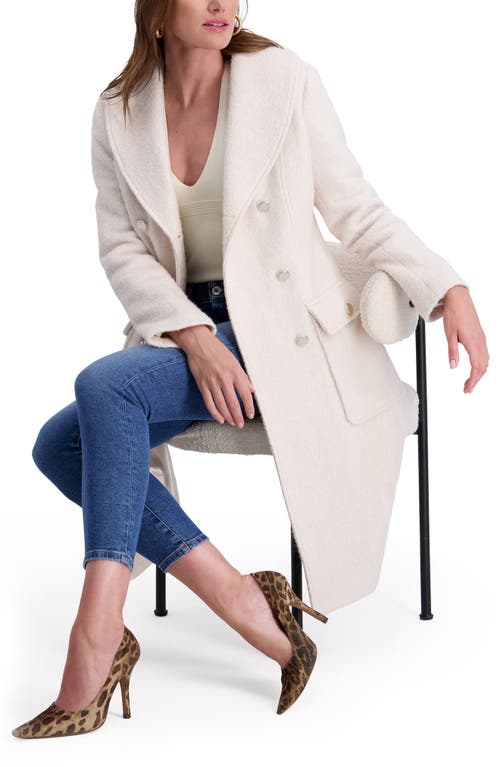 Kensie Women's Double-breasted Wool-blend Coat In White