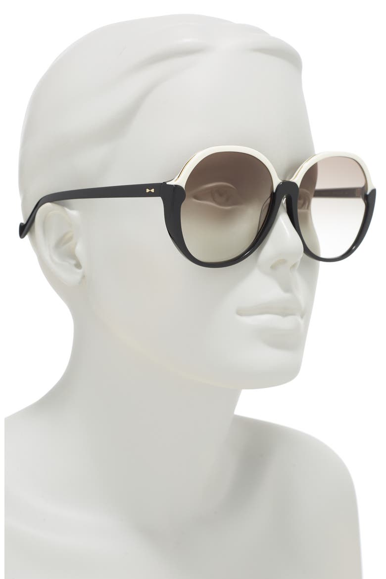 59mm Joliette Round Sunglasses, Alternate, color, BLACK / CHARCOAL GRAD