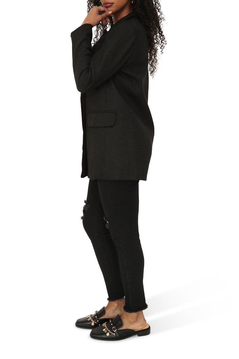 Because Of You Trimmed Blazer, Alternate, color, Black