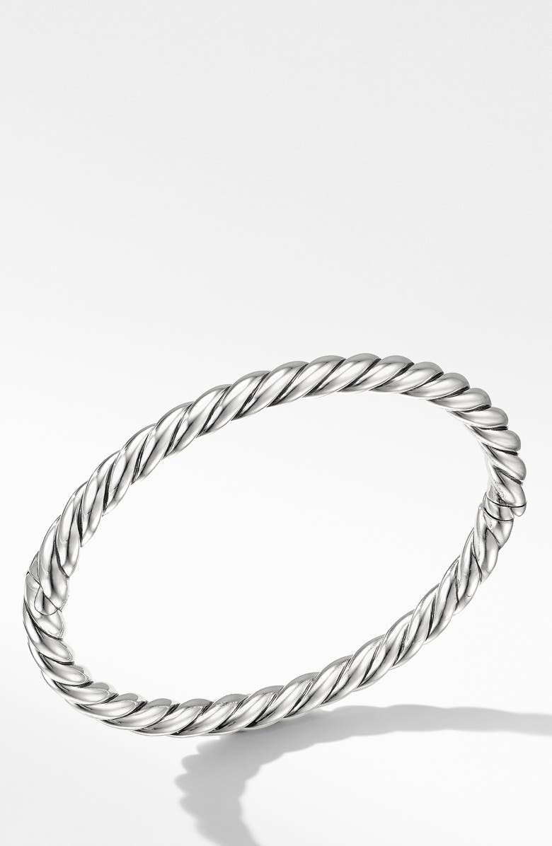 David Yurman Sculpted Cable Bangle Bracelet in Sterling Silver, 5mm, Alternate, color, 