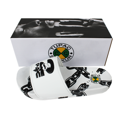 Cross Colours 2pac Chain Slides In White