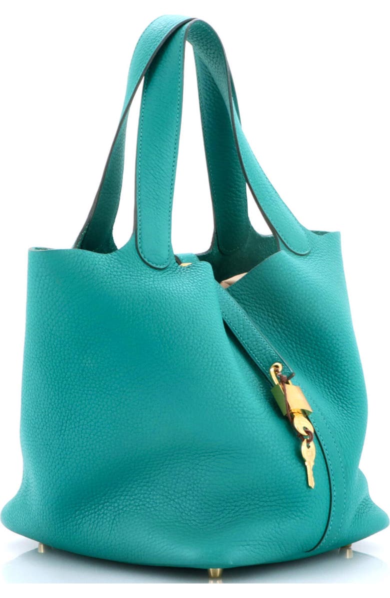 Pre-Owned Hermes Picotin Lock Bag Clemence MM, Alternate, color, Vert Verone