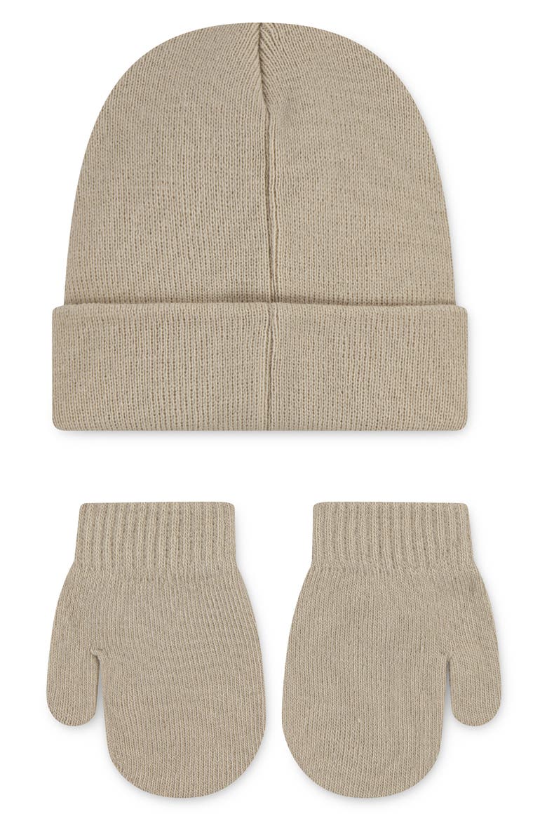 Snow Runner Beanie & Mittens Set, Alternate, color, SANDDRIFT