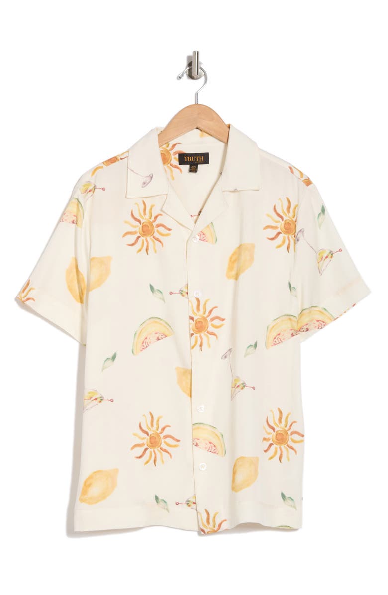 TRUTH Martini Camp Shirt, Alternate, color, White Print