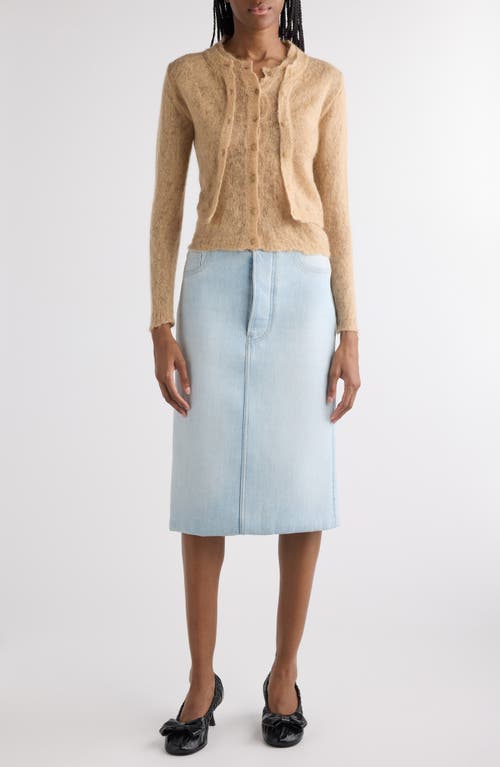 Acne Studios Kahoo Overwashed Mohair Blend Cardigan In Beige