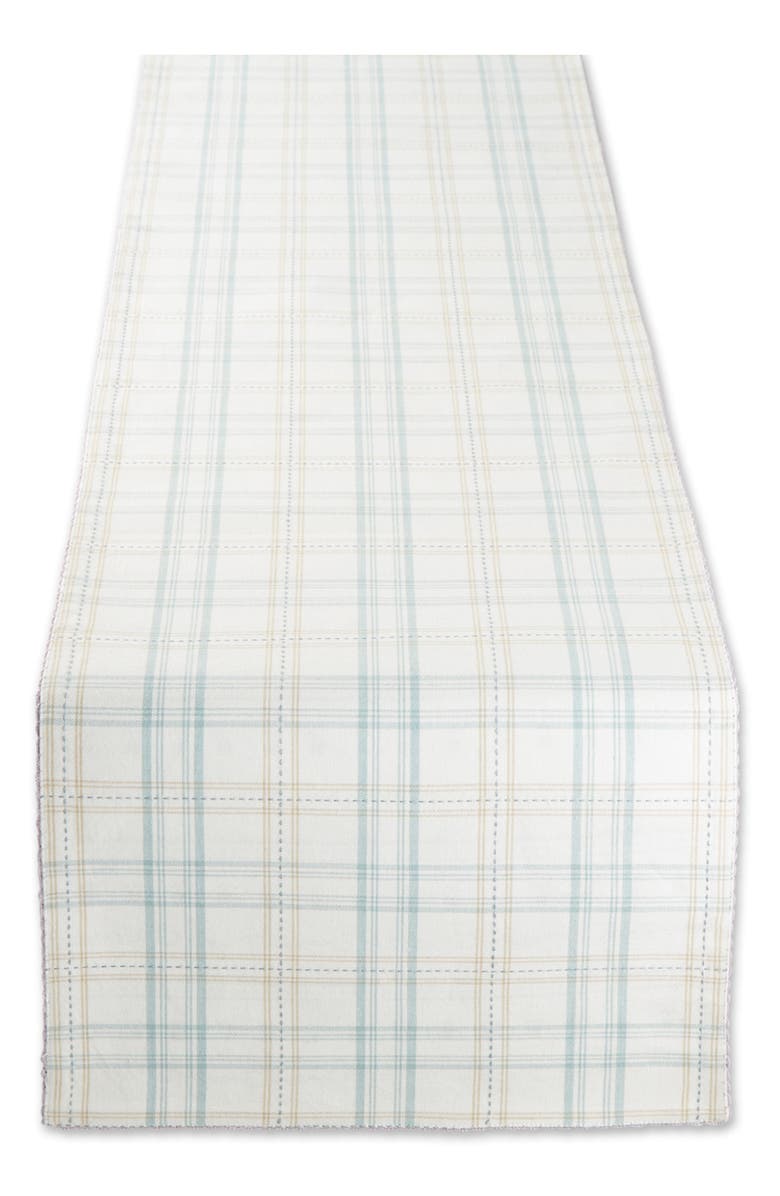 Design Imports Cottontail Garden Plaid Table Runner, Alternate, color, White