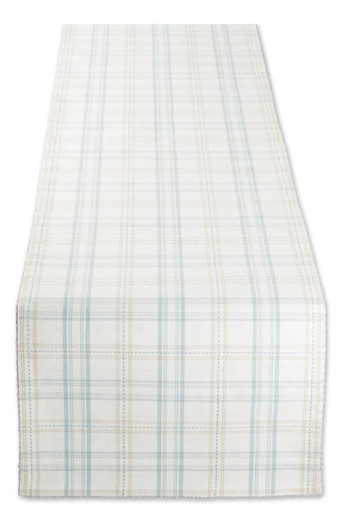 Design Imports Cottontail Garden Plaid Table Runner In White