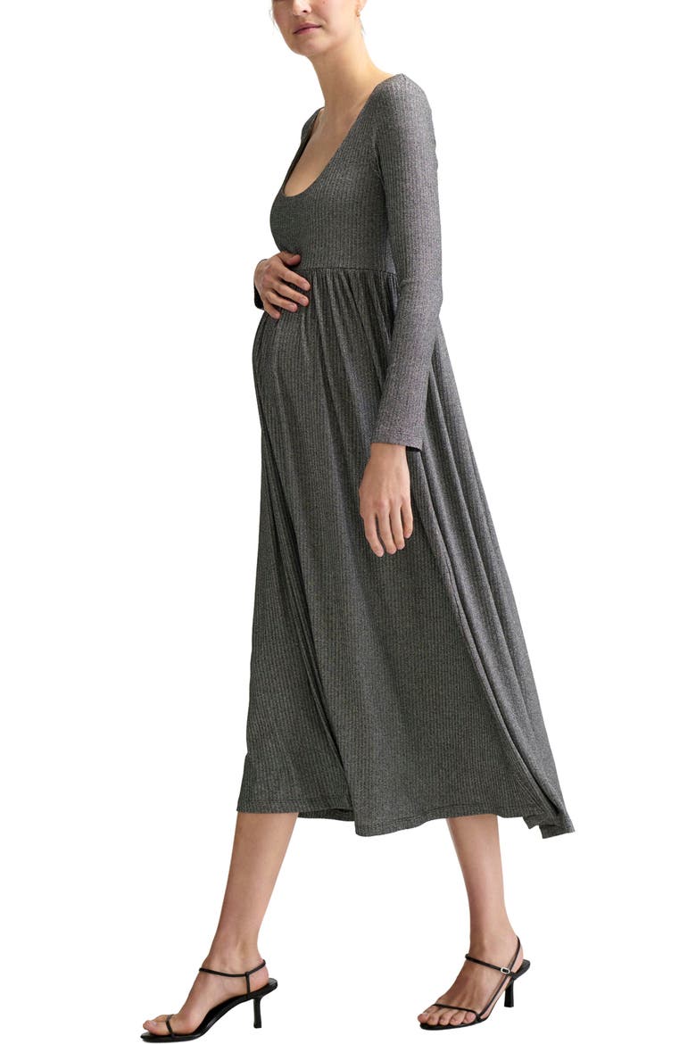 The Phoebe Dress, Alternate, color, Charcoal-Silver-Lurex