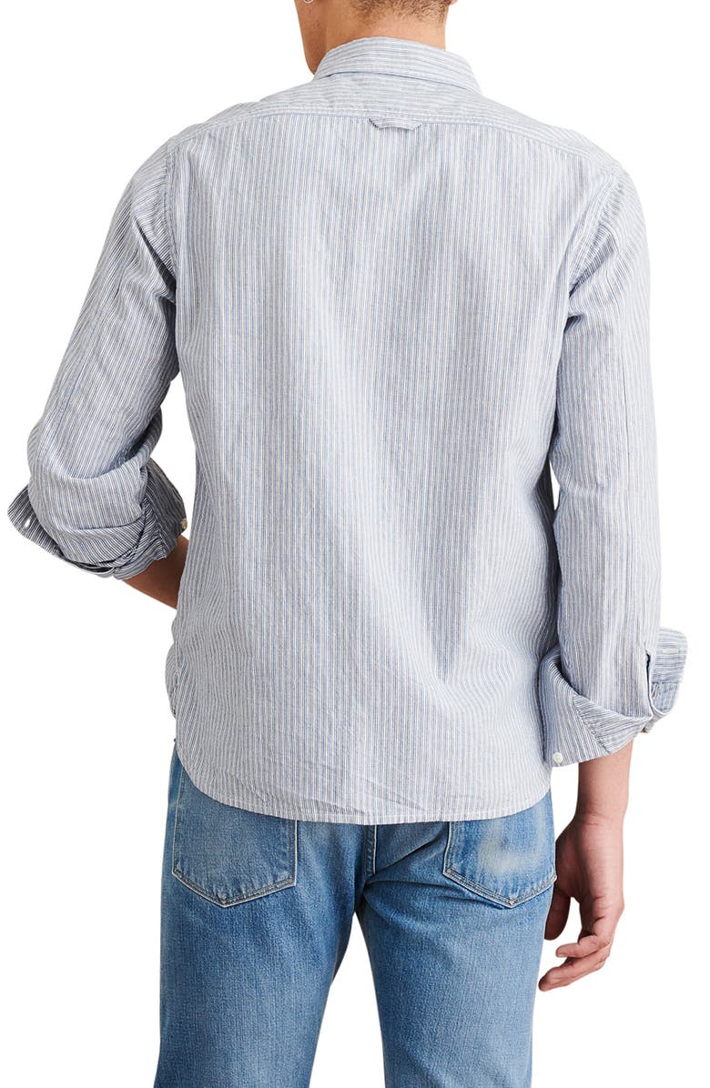 Alex Mill Stripe Cotton & Linen Button-Up Shirt, Alternate, color,