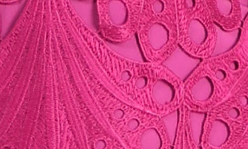 Adelyn Rae Kinsley Puff Sleeve Lace Midi Dress In Berry
