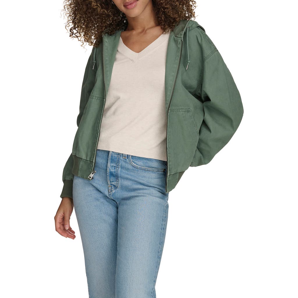 Levi's® Cotton Zip Work Hoodie In Laurel Green