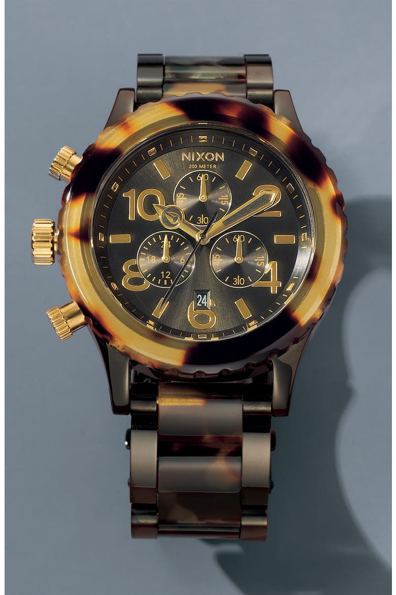 'The 42-20 Chrono' Watch, 42mm, Alternate, color, BLACK/TORT