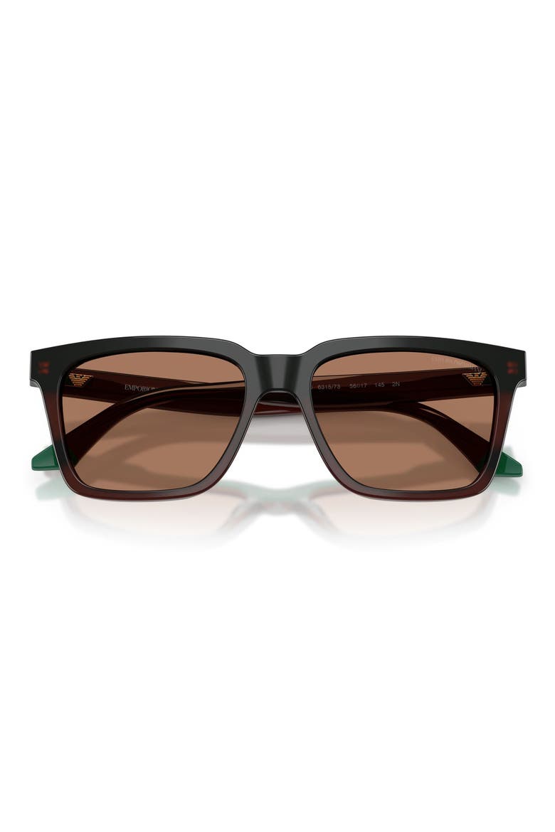 55mm Square Sunglasses, Alternate, color, OPAL BROWN/ GREEN / BROWN