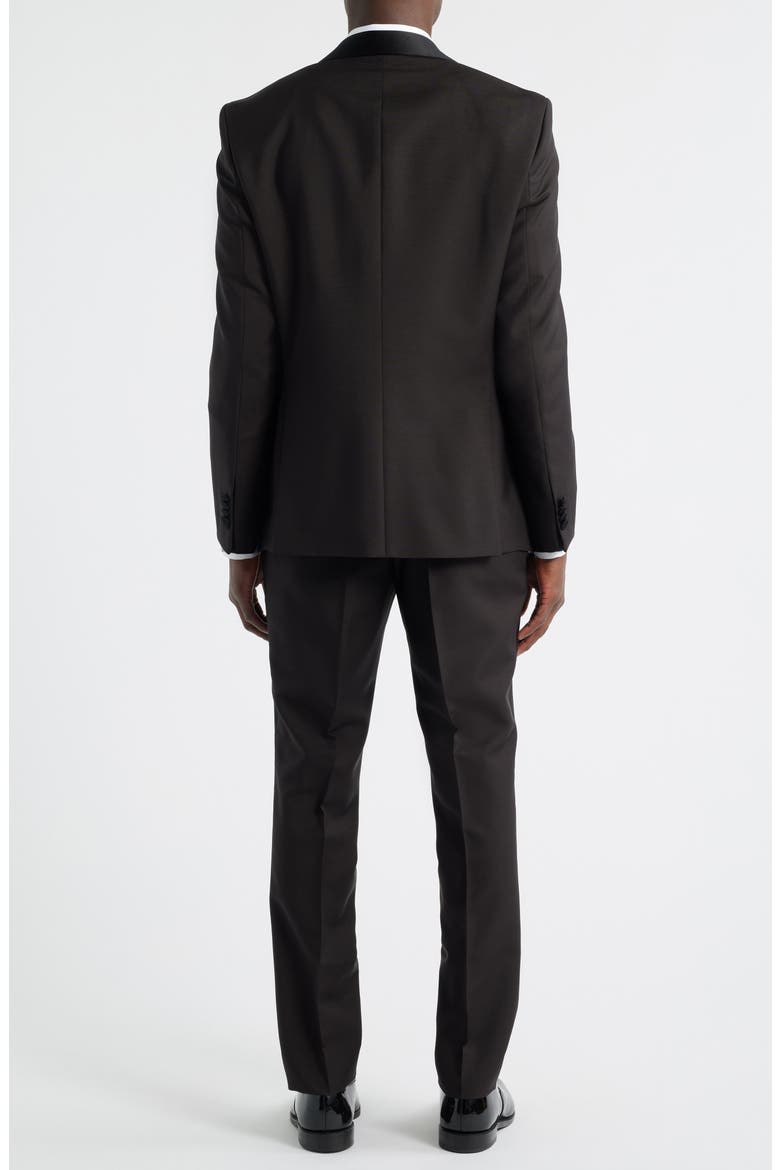Huge Shawl Collar Dark Brown Wool & Mohair Tuxedo, Alternate, color, DARK BROWN