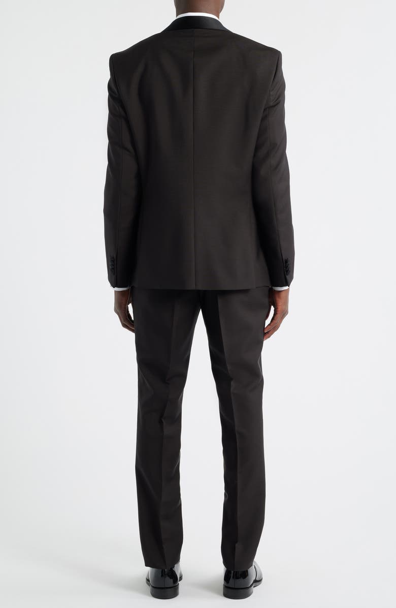 BOSS Huge Shawl Collar Dark Brown Wool & Mohair Tuxedo, Alternate, color, Dark Brown