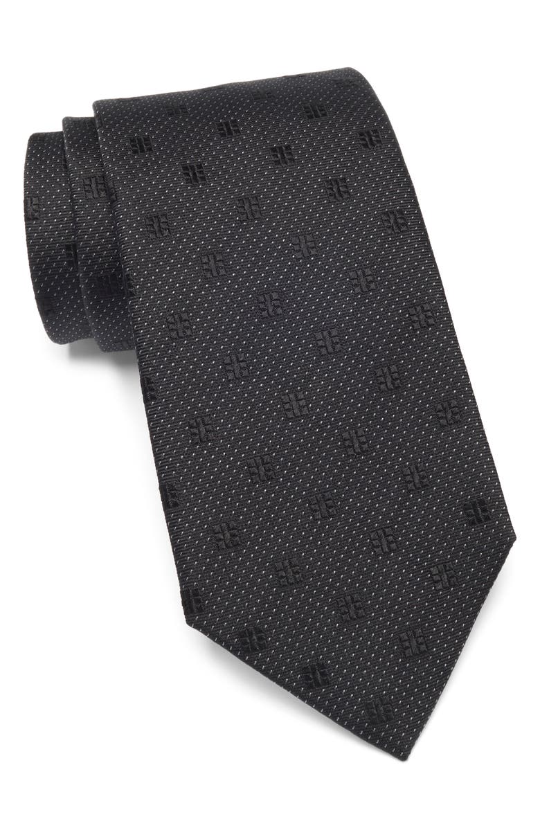 Duchamp Textured Solid Silk Tie, Main, color,