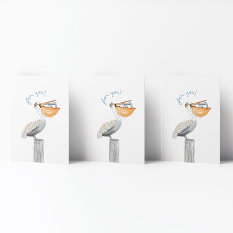 Birthday Greeting Card Pack (3ct) "For You Pelican"