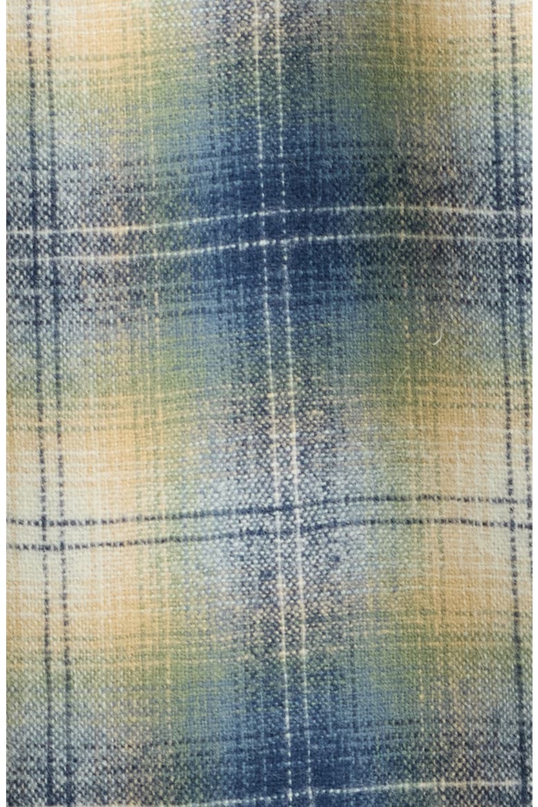 Board Plaid Wool Flannel Button-Up Overshirt, Alternate, color, BLUE/ GREEN OMBRE